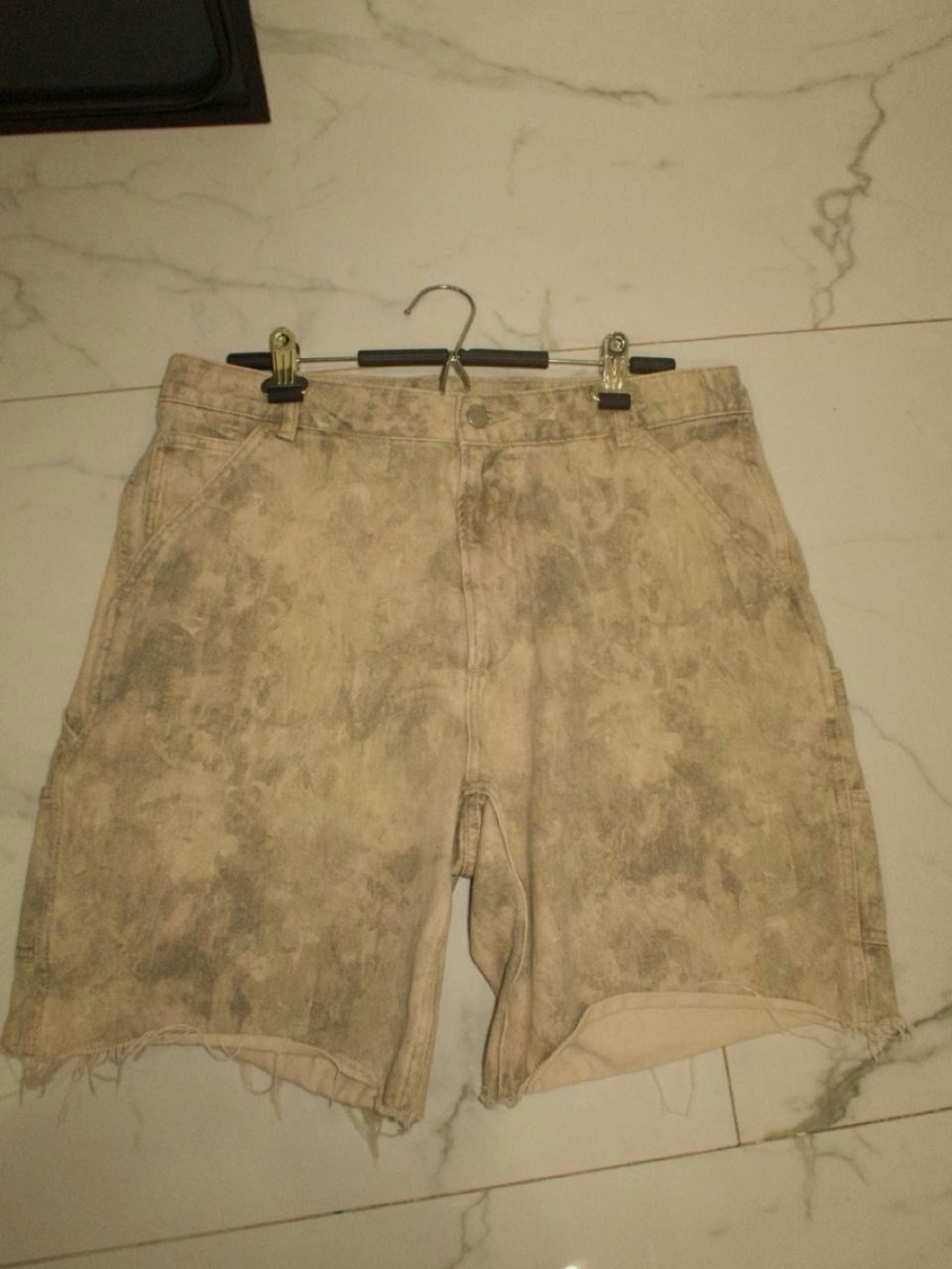 Men's Zara camoWashed Khaki Utility Shorts - Neutral Beige
